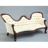 A VICTORIAN STYLE MAHOGANY HUMP BACK SETTEE