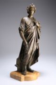 A PATINATED BRONZE FIGURE