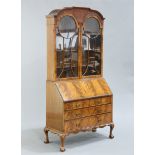 A GEORGIAN STYLE MAHOGANY BUREAU BOOKCASE