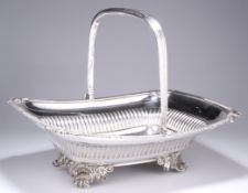 A GEORGE III SILVER SWING-HANDLED BASKET