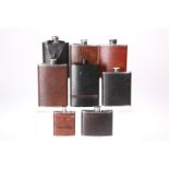 EIGHT VARIOUS HIP FLASKS