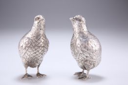 A PAIR OF IMPORTED SILVER QUAIL PEPPERS, EARLY 20TH CENTURY