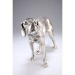 A LARGE GERMAN SILVER MODEL OF A WEIMARANER, 20TH CENTURY