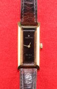 A LADYS GOLD-PLATED HAMILTON STRAP WATCH