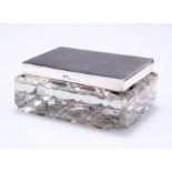 AN EDWARDIAN SILVER LIDDED STAMP BOX