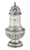 A VICTORIAN SILVER SUGAR CASTER