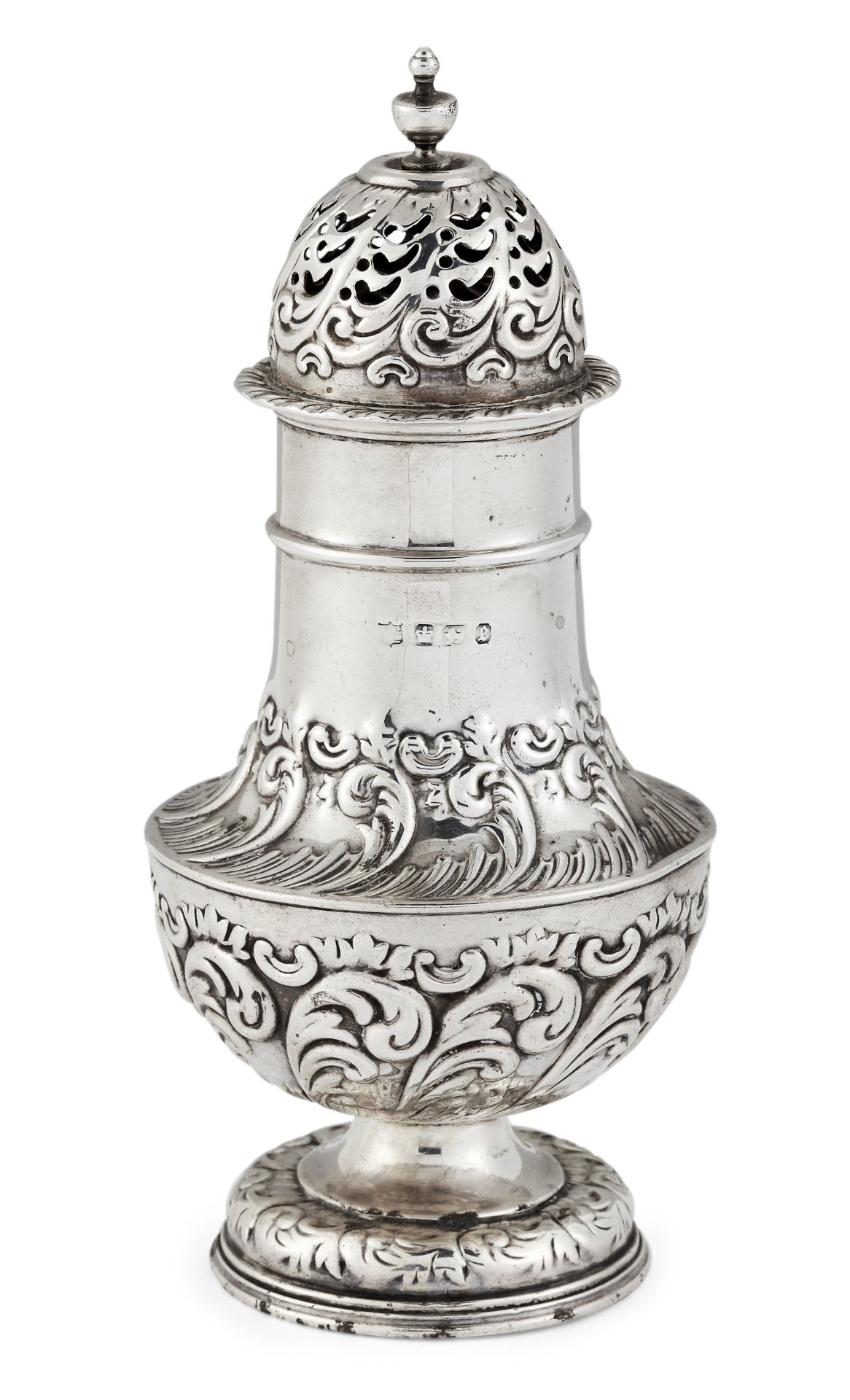 A VICTORIAN SILVER SUGAR CASTER