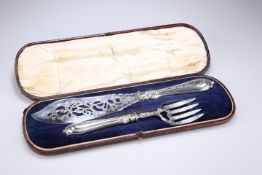 A CASED PAIR OF VICTORIAN SILVER FISH SERVERS