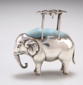 AN EDWARDIAN SILVER ELEPHANT PIN CUSHION