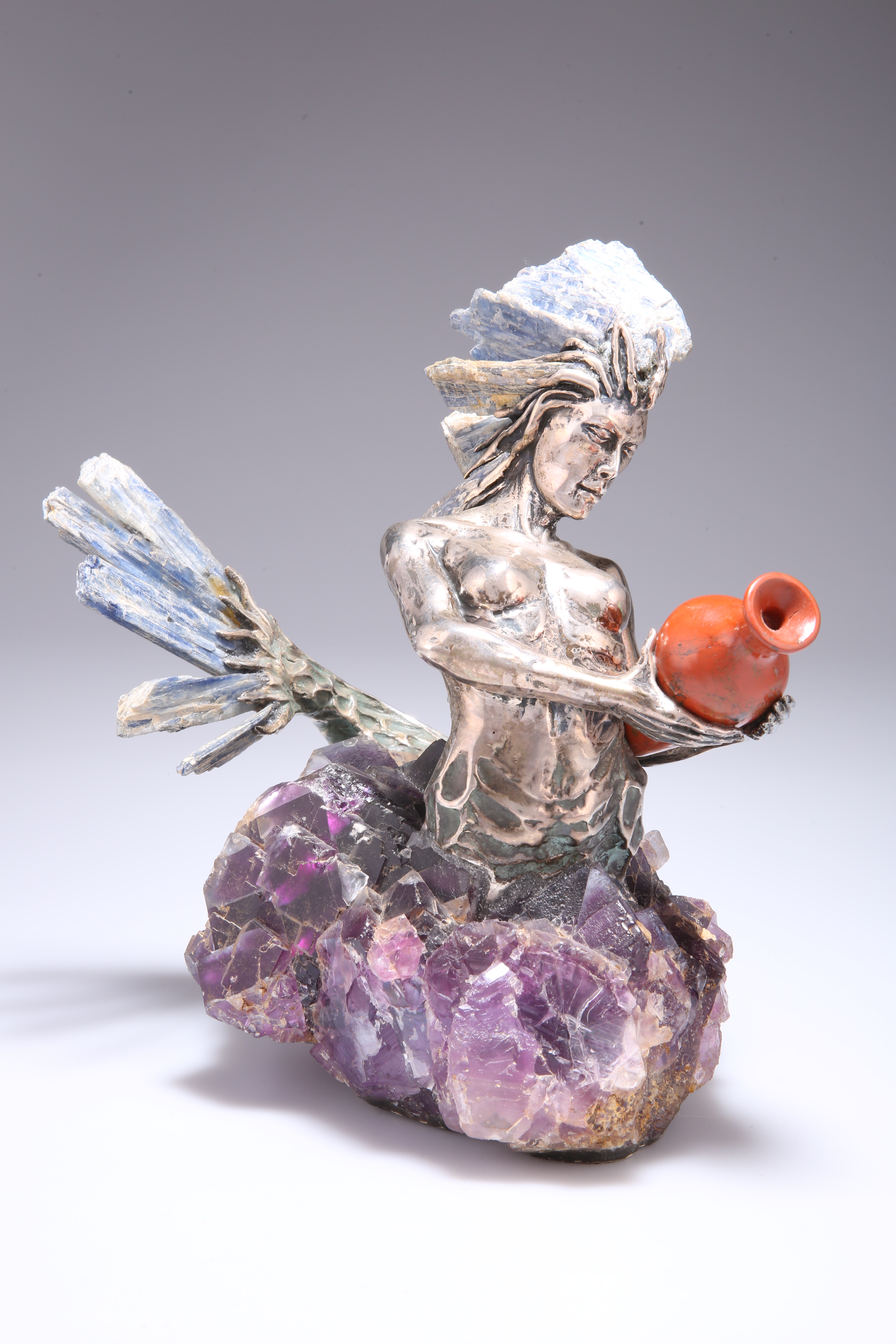 AMADOR BRAOJOS SILVER AND GEMSTONE SCULPTURE - Image 2 of 2