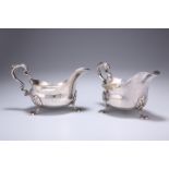 A PAIR OF GEORGE II SILVER SAUCEBOATS