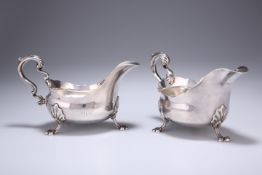 A PAIR OF GEORGE II SILVER SAUCEBOATS