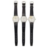 THREE GENTS STEEL TISSOT STRAP WATCHES