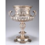 A LARGE VICTORIAN SILVER TWO-HANDLED TROPHY CUP