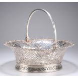 A FINE AND LARGE GEORGE II SILVER SWING-HANDLE BASKET