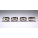 A SET OF FOUR VICTORIAN SILVER SALTS