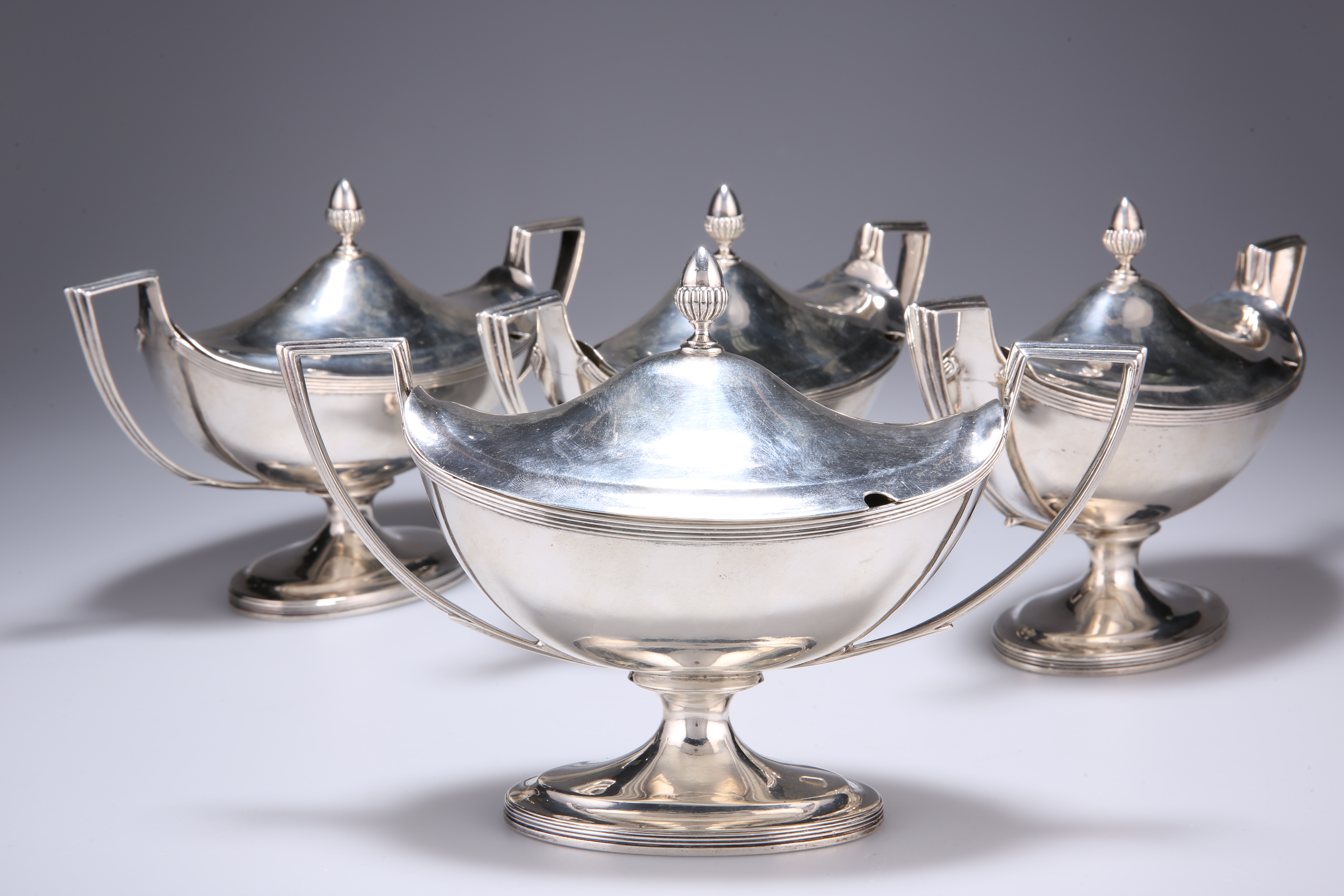 A SET OF FOUR GEORGE III SILVER SAUCE TUREENS AND COVERS - Image 3 of 4