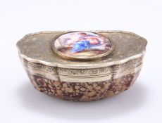 A FRENCH SILVER AND ENAMEL BOX