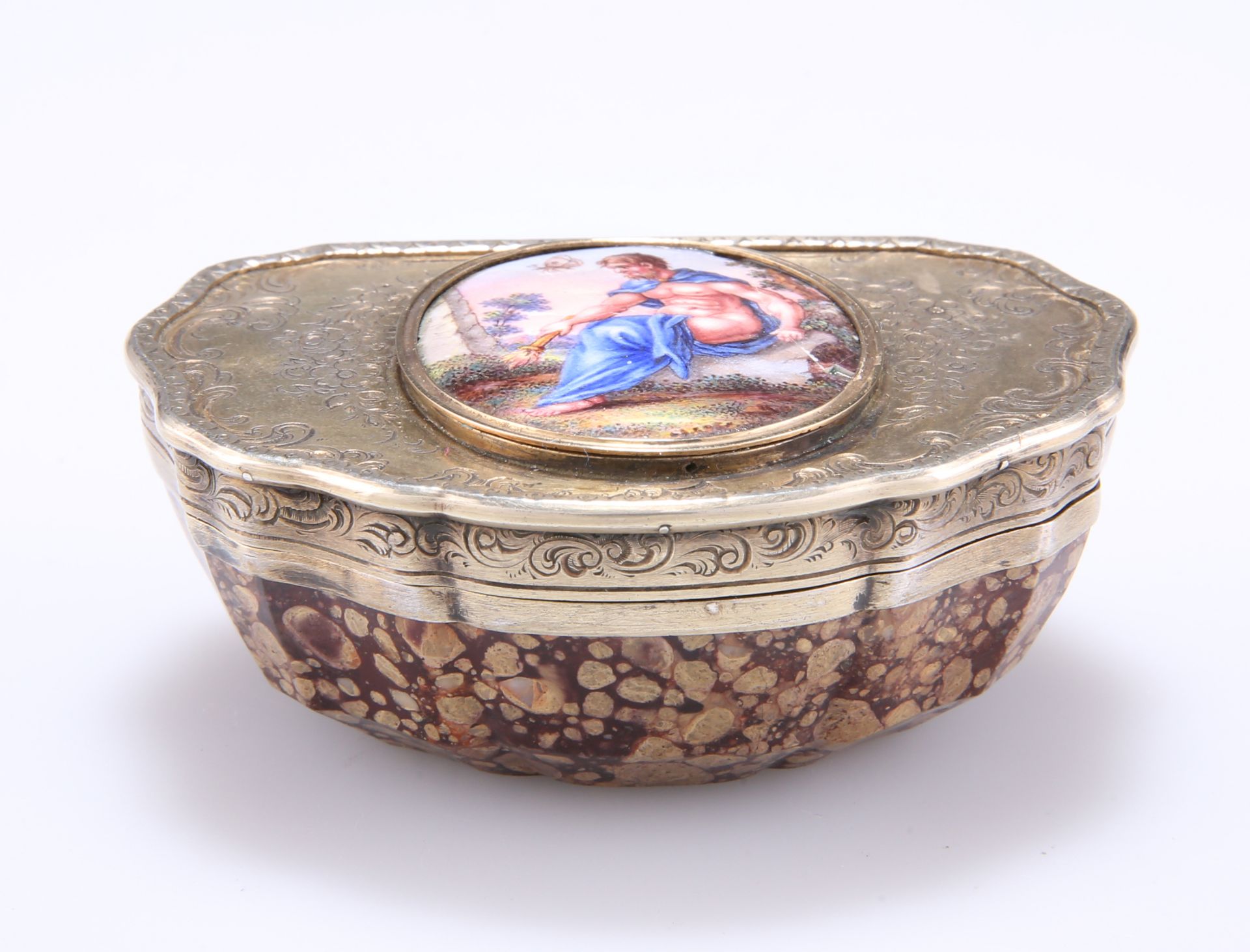 A FRENCH SILVER AND ENAMEL BOX