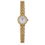 A LADY'S 18 CARAT GOLD LONGINES BRACELET WATCH