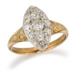 A VICTORIAN DIAMOND NAVETTE RING