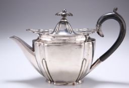 AN EDWARD VII SILVER BACHELOR'S TEAPOT