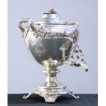 A 19TH CENTURY SILVER-PLATED TEA URN