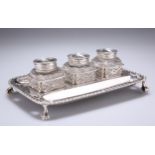 A GEORGE III SILVER INKSTAND