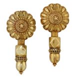 A PAIR OF ADAPTED ETRUSCAN REVIVAL EARRINGS