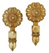 A PAIR OF ADAPTED ETRUSCAN REVIVAL EARRINGS