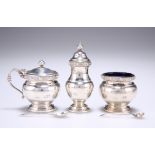 AN ELIZABETH II SILVER CRUET SET