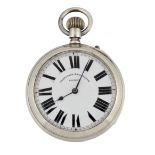 A SILVER PARKINSON & FRODSHAM OPEN FACED POCKET WATCH