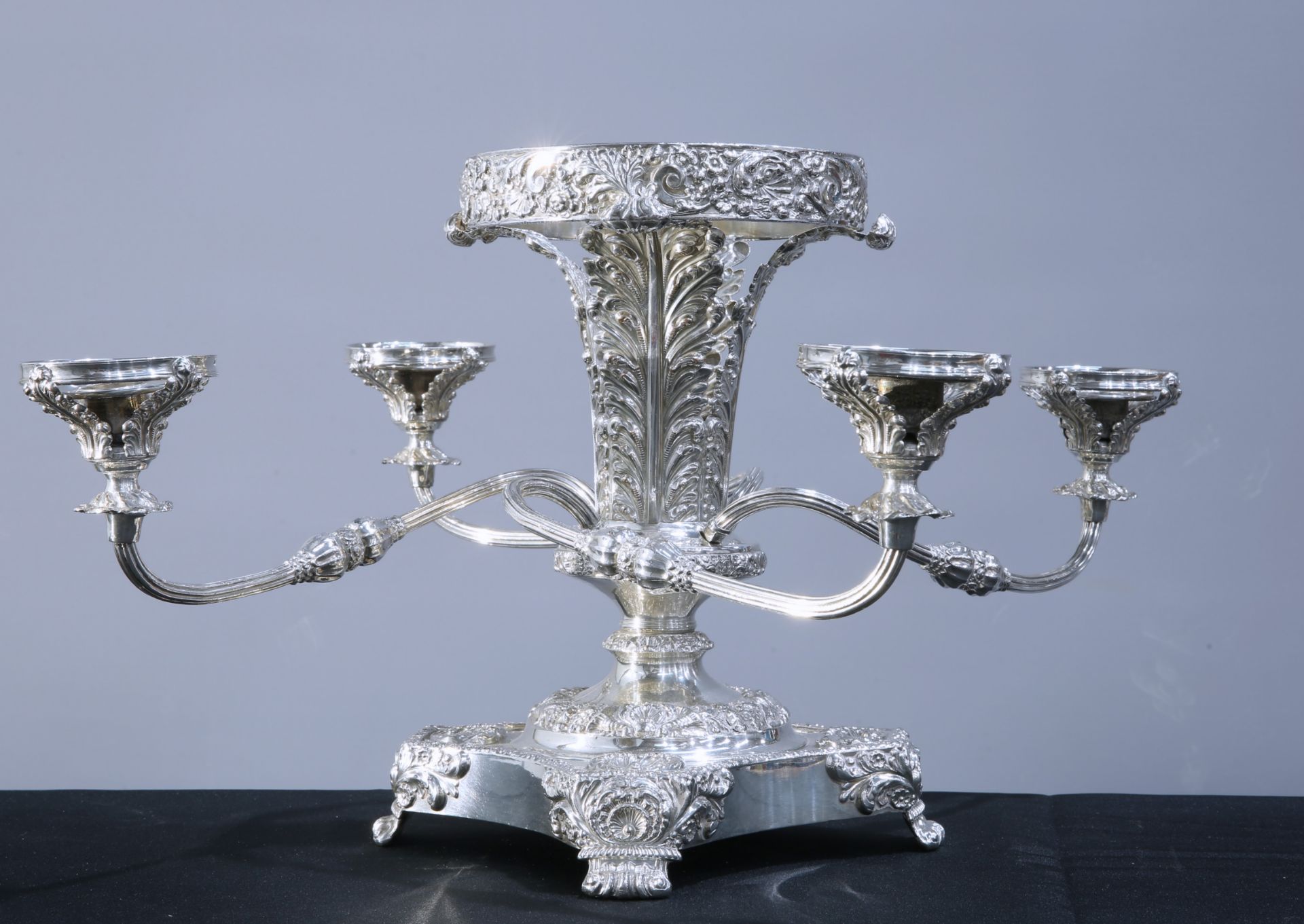 AN OLD SHEFFIELD PLATE EPERGNE