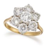 A DIAMOND CLUSTER RING