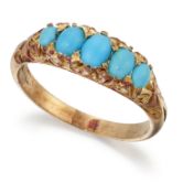 A TURQUOISE FIVE-STONE RING