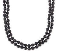 A FRENCH JET GLASS BEAD NECKLACE