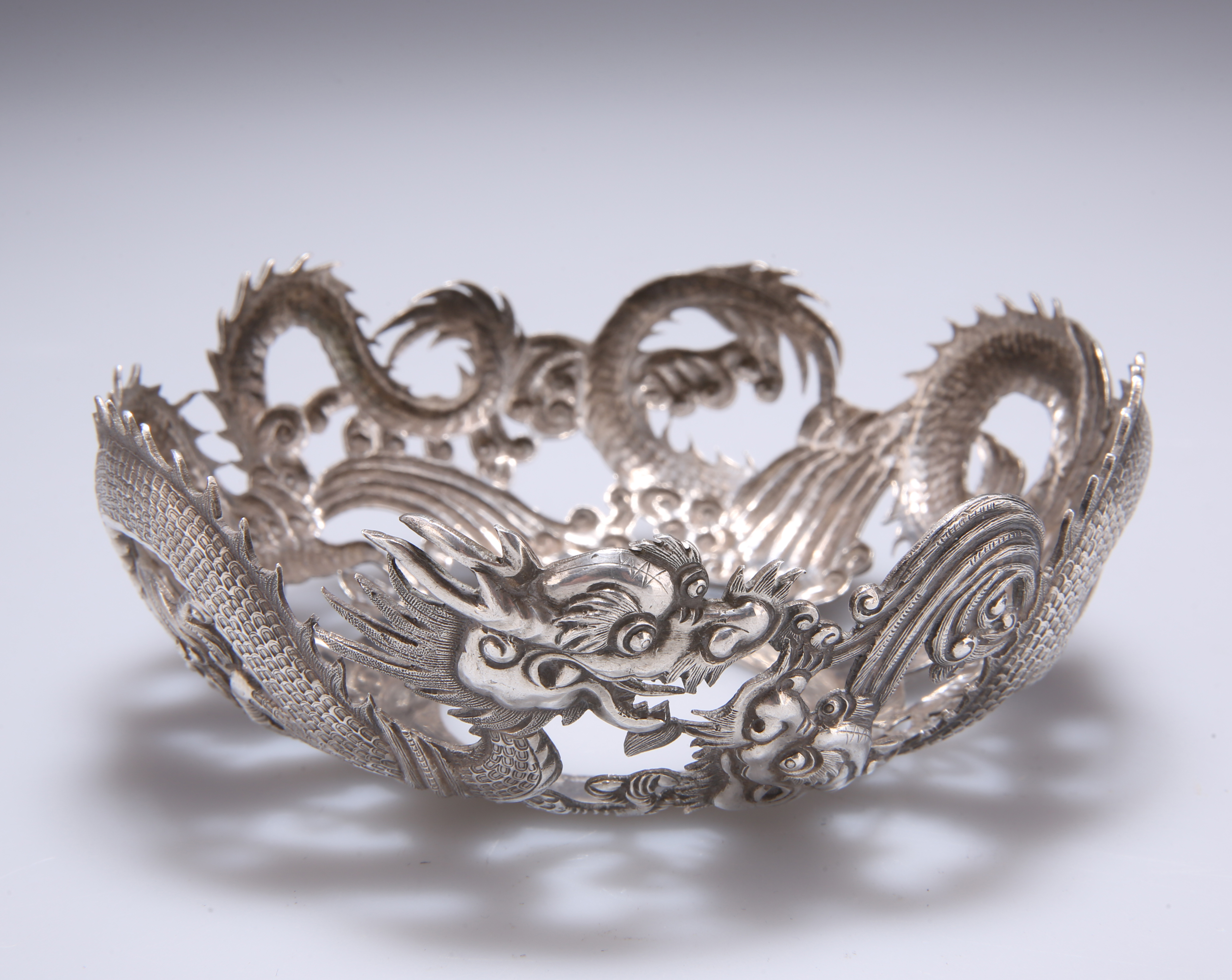 A HARLEQUIN SET OF SIX CHINESE SILVER BOWL MOUNTS - Image 2 of 3