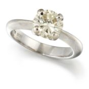 A DIAMOND SINGLE-STONE RING