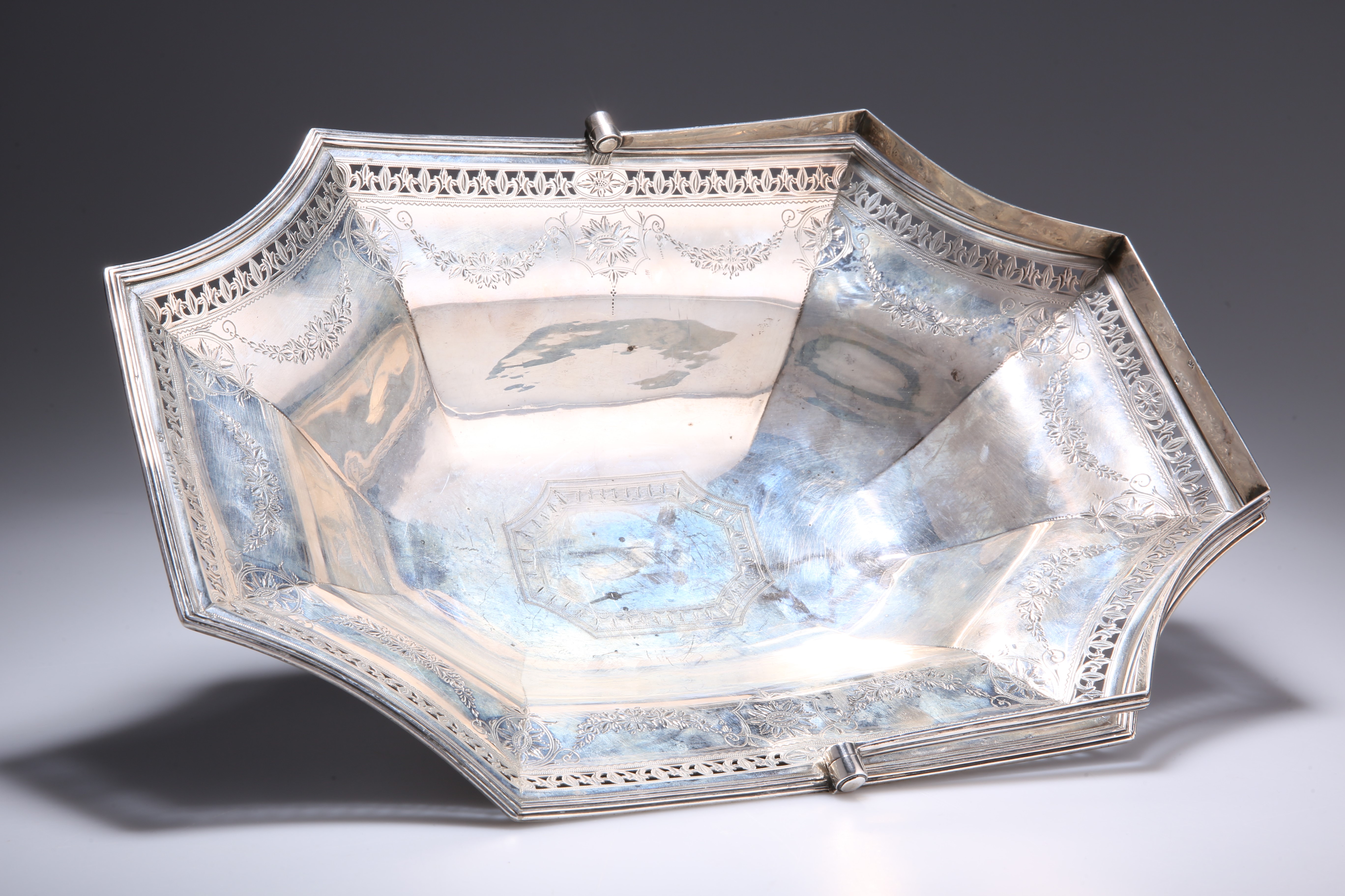 A GEORGE III SILVER CAKE BASKET - Image 2 of 3