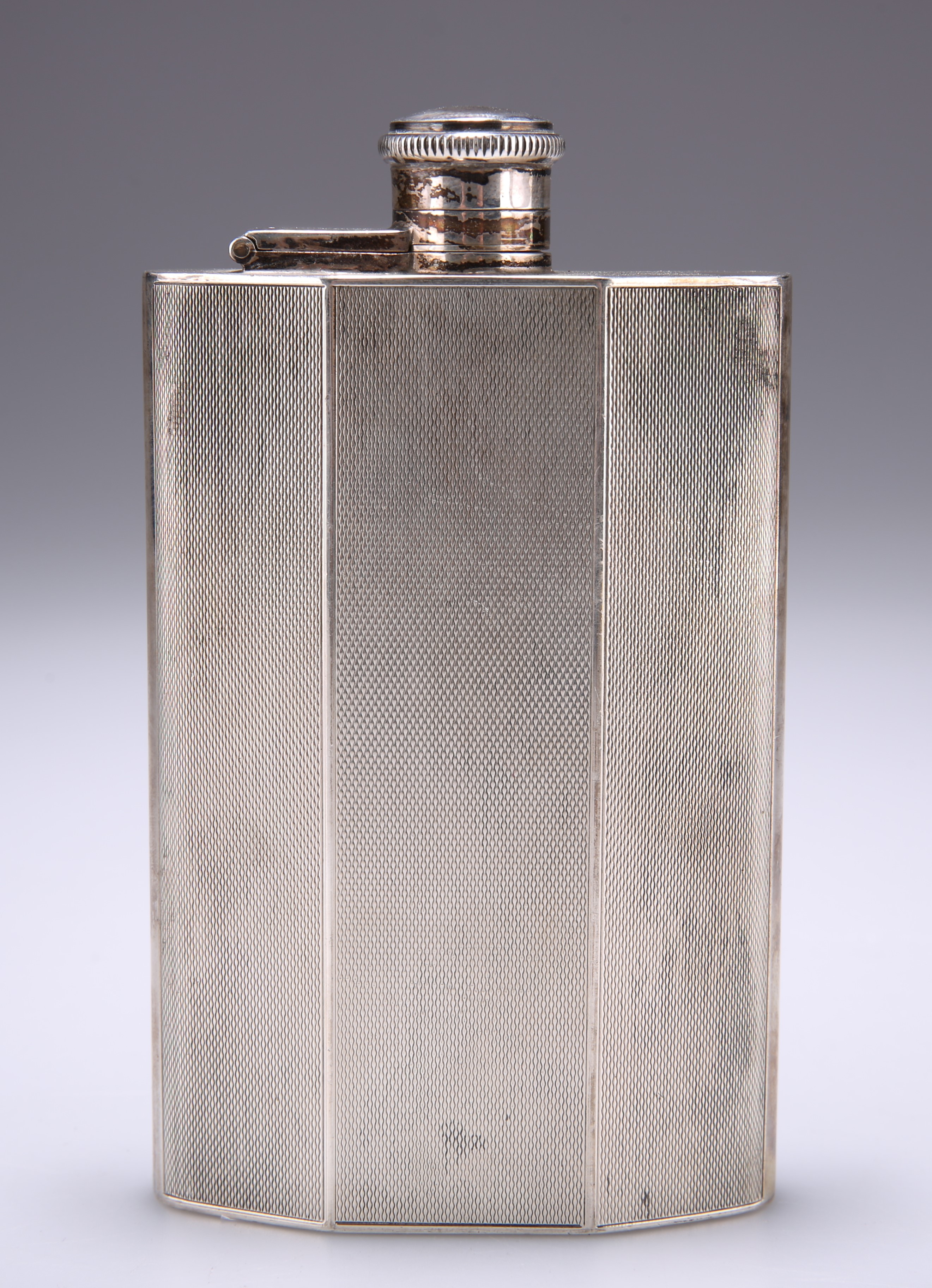 AN ELIZABETH II SILVER HIP FLASK