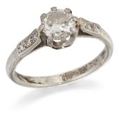 A DIAMOND SINGLE-STONE RING