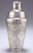 A PERSIAN SILVER COCKTAIL SHAKER