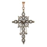 A DIAMOND CROSS PENDANT