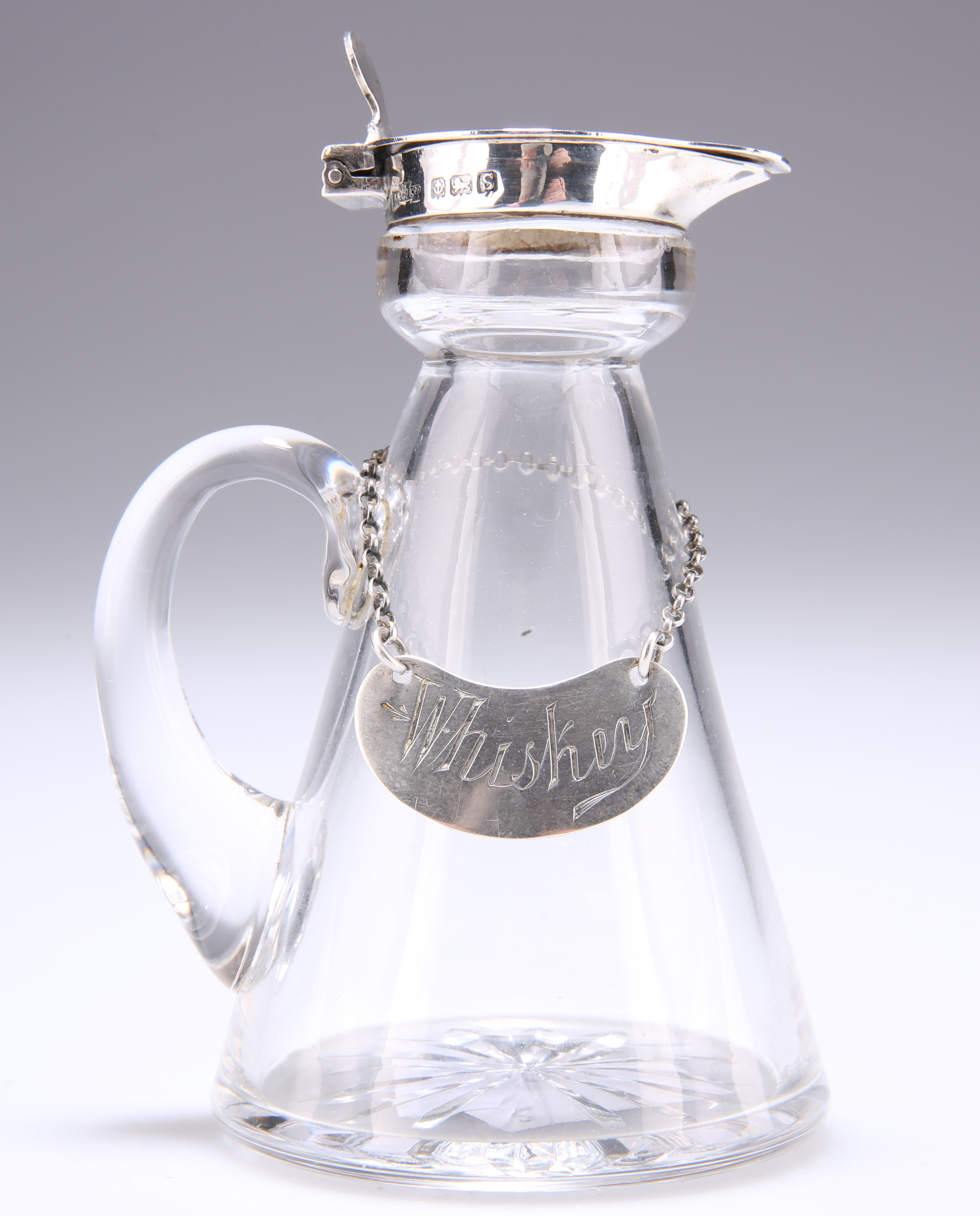 A GEORGE V SILVER-MOUNTED GLASS WHISKY NOGGIN - Image 2 of 3