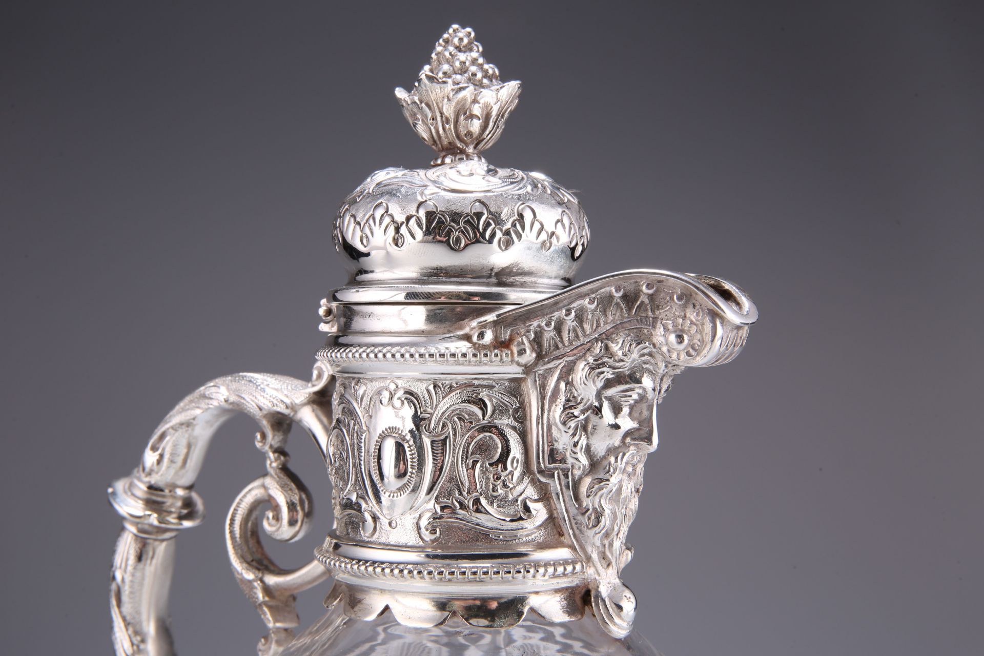 A SILVER-PLATE MOUNTED CUT-GLASS CLARET JUG - Image 3 of 3