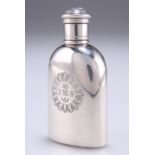 A SMALL VICTORIAN SILVER HIP FLASK