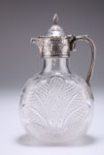 A VICTORIAN SILVER-MOUNTED CUT-GLASS CLARET JUG