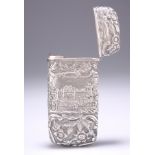 AN EARLY VICTORIAN SILVER DOUBLE CASTLE-TOP CHEROOT CASE