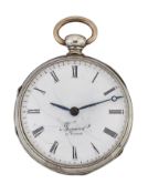 A WHITE METAL BREGUET POCKET WATCH