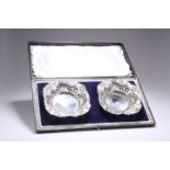 A PAIR OF VICTORIAN SILVER BON BON DISHES